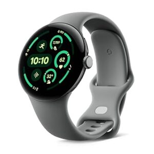 Google Pixel Watch 3 (45 mm) – Android smartwatch with heart rate tracking, advanced running from Fitbit, fitness insights, 24-hour battery – Matte Hazel Aluminium Case – Hazel band – LTE