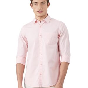Amazon Brand - Symbol Men's Solid Slim Fit Cotton Casual Shirt | Plain | Full Sleeve | Summer (Available in Plus Sizes)