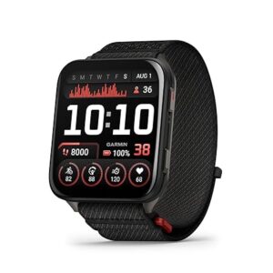 Garmin® Venu® X1, Thin and Lightweight GPS Smartwatch, AMOLED Display, Advanced Health and Fitness Features, Black with Slate Titanium Caseback and Black ComfortFit Nylon Band